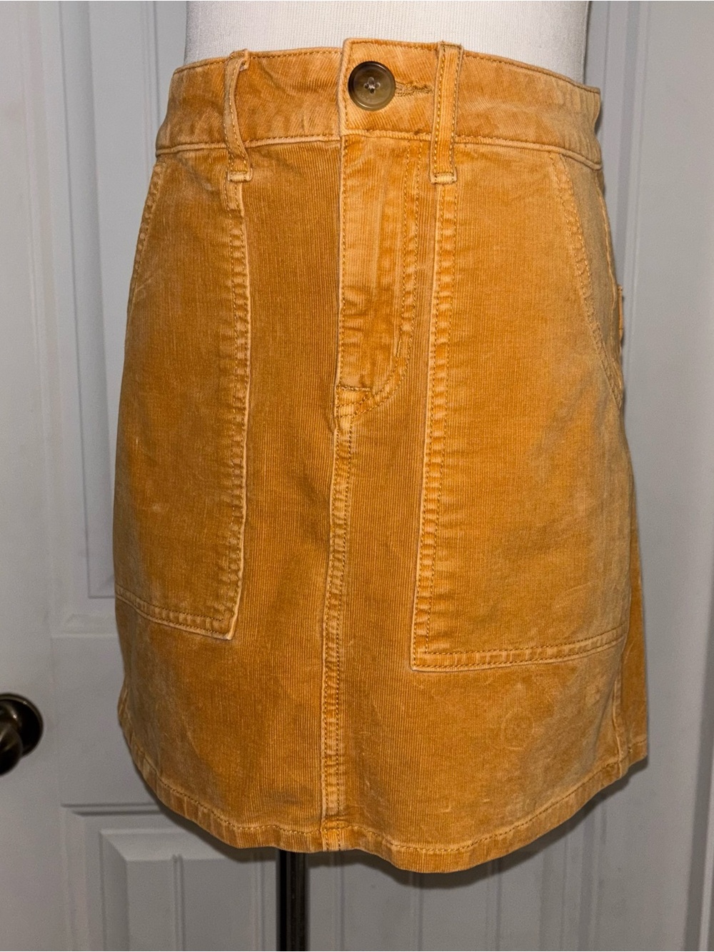🌻🌙🔅 American Eagle Mustard Corduroy Hi-Rise A-Line Skirt - NWOT 🔅🌙🌻